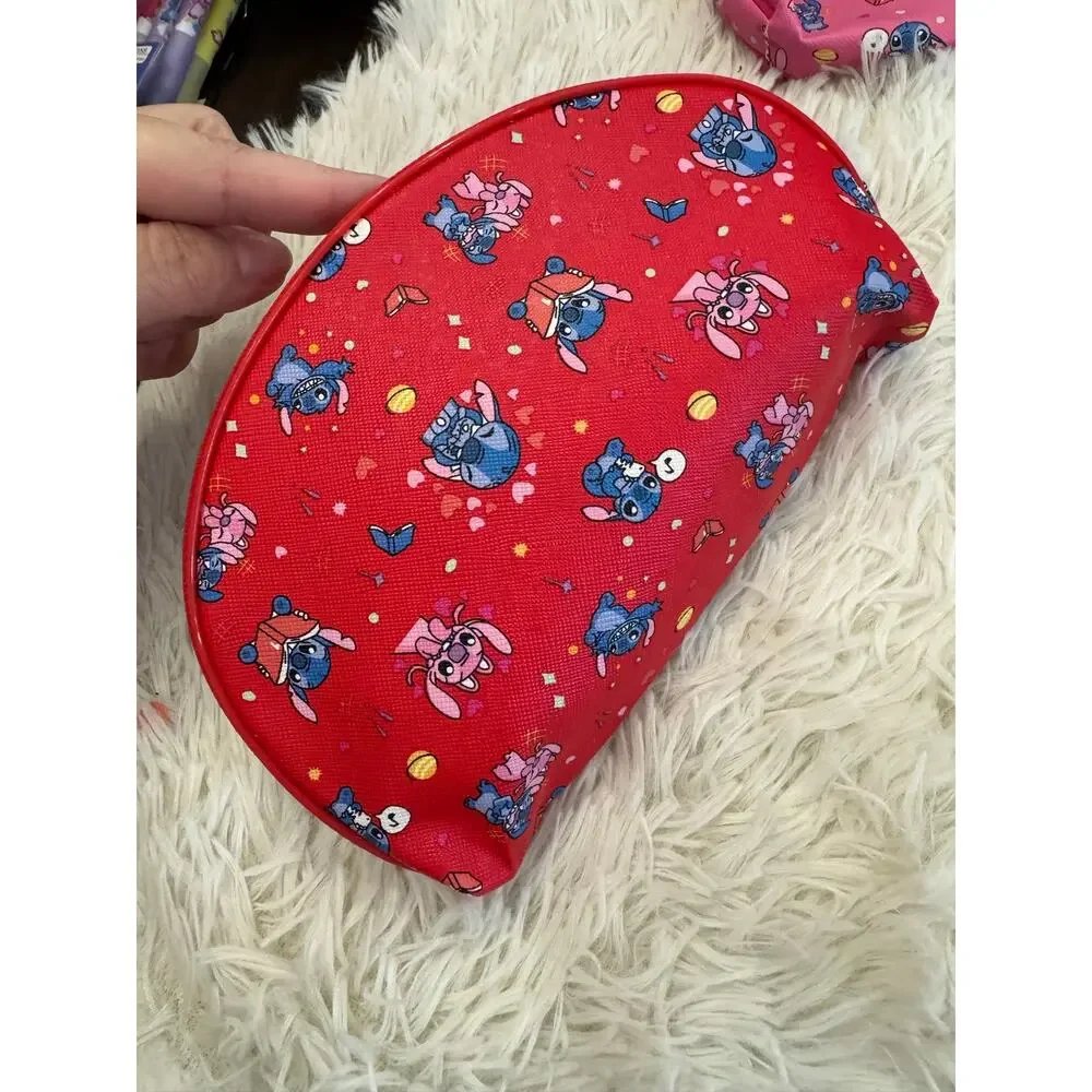 Stitch and Angel  make up bag pencil case zipper red cute